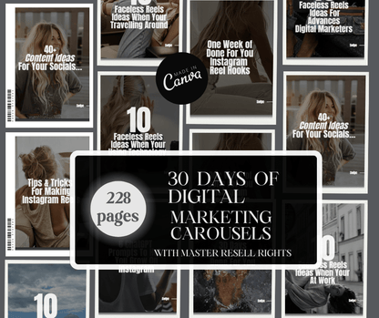 30 Days of Digital Marketing Carousels Bundle - MRR Digital Storefront