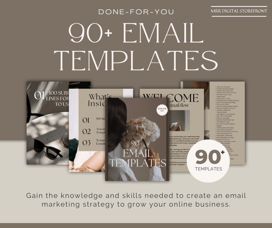 90+ Email Templates - Done for You - MRR Digital Storefront