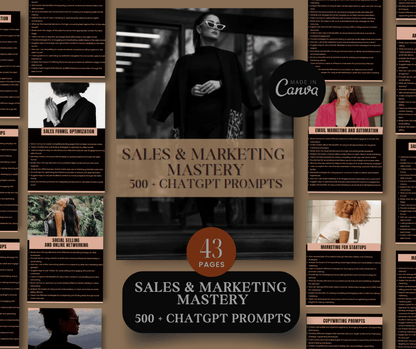 SALES & MARKETING MASTERY 500 + ChatGPT prompts - MRR Digital Storefront